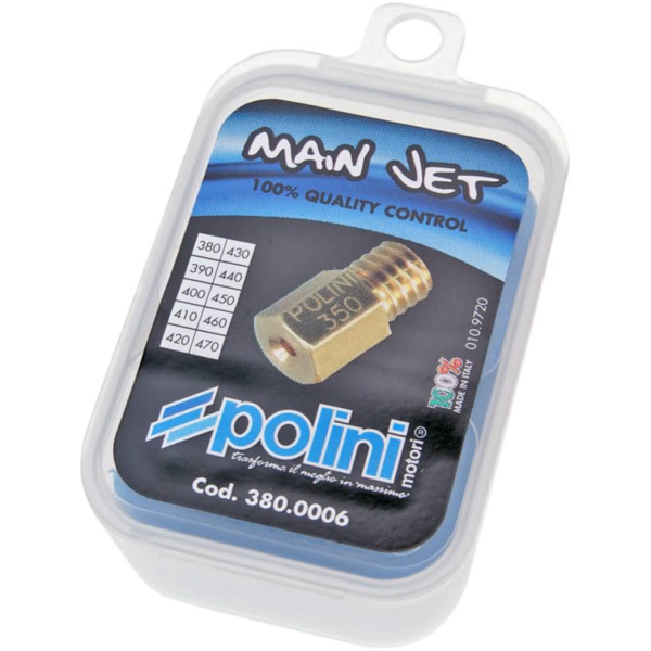 main jet set Polini for Mikuni carburetor size 380 to 470 380.0006