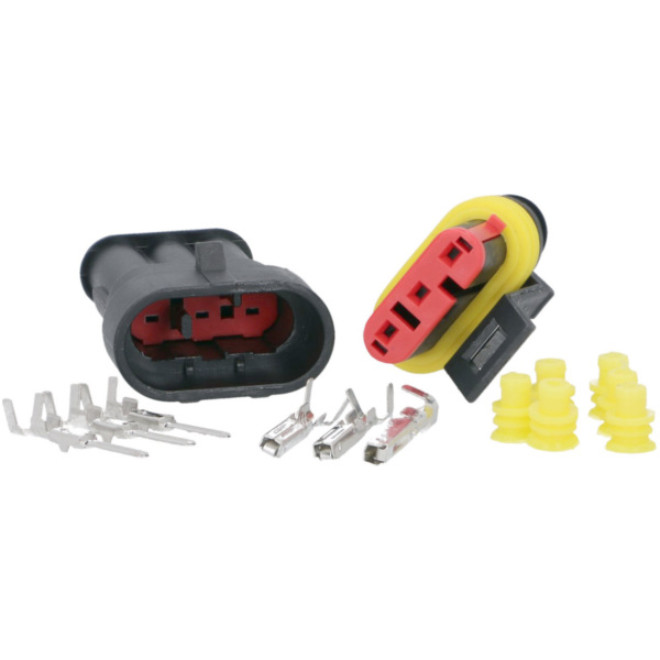 Stecker Satz Kabelverbinder / Kabelschuh Set wasserdicht 3 Pins 39411
