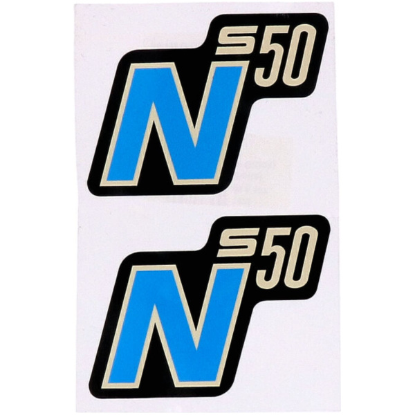 Emblem Logo Schriftzug S50 N Folie / Aufkleber schwarz-blau 2 Stück für Simson S50N 41970
