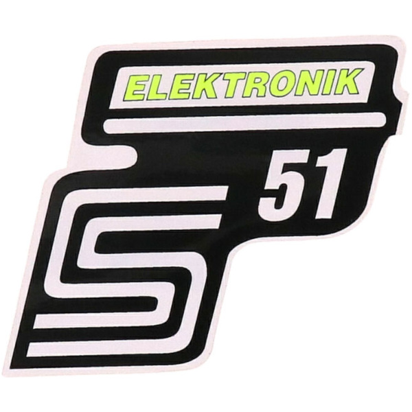 logo foil / sticker S51 Elektronik neon yellow for Simson S51 41982