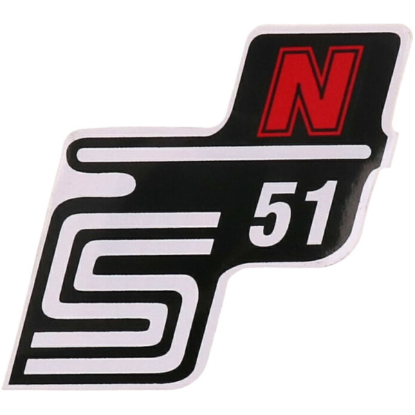 Emblem Logo Schriftzug S51 N Folie / Aufkleber rot für Simson S51 41990