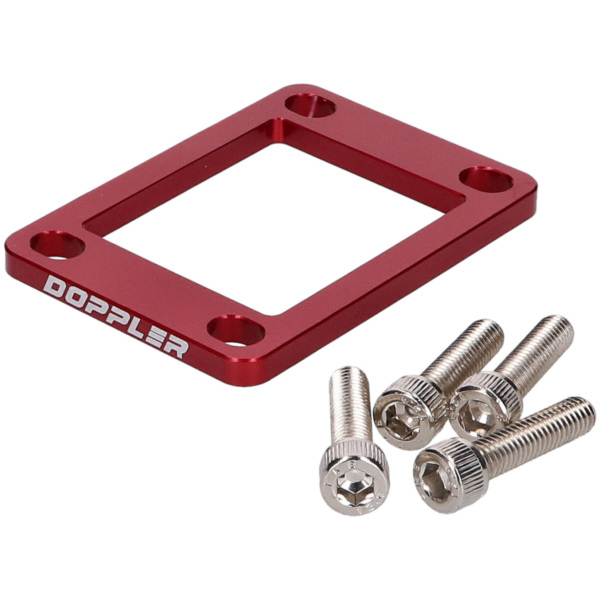 intake manifold spacer Doppler 5mm red for Minarelli AM, Derbi EBE, EBS, D50B 42846-RE fitting for Gilera RCR  50 ABA01 2016, 