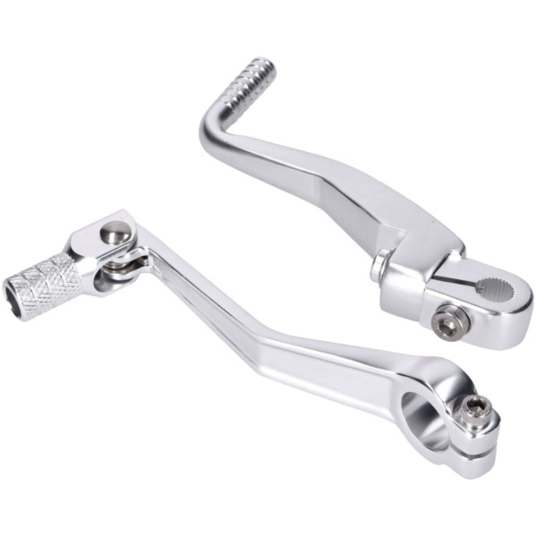 Schalthebel Kickstarter Set klappbar Aluminium silber eloxiert für Simson S50, S51, S53, S70, S83 49316