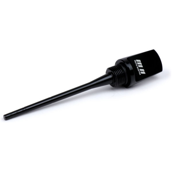 Oil filler cap with dipstick -MOTO NOSTRA, CNC, black shiny- for: Vespa GTS HPE