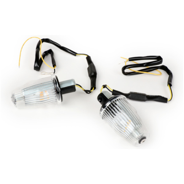 Pair of indicators -MOTO NOSTRA handlebar end indicator LED (E-mark), 12 volt- Vespa V50, 50SS, 50SR, 50 Sprinter, 90SS, 90 Race