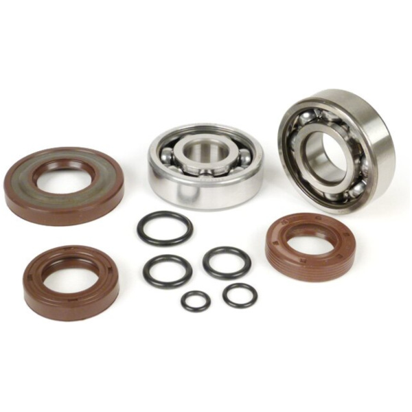 Bearing and oil seal set for crankshaft -BGM ORIGINAL- Vespa V50, PV125, ET3, PK50, PK80, PK125 - 1x 6303 + 1x 6204 - incl. O-ri fitting for Vespa V  50 V5SA1T 1977, 2,5 PS, 1,8 kw