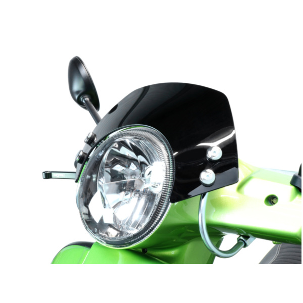 Flyscreen with chromed brackets -MOTO NOSTRA, w=340mm, h=105mm- for: Vespa GT, G
