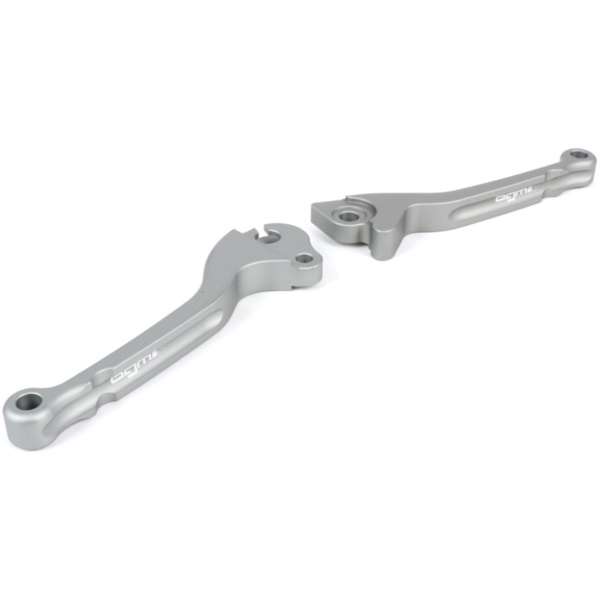 Brake and clutch lever set -BGM PRO CNC- disc brake (GRIMECA)- Vespa PX (1998-2003), LML Star, Stella - steel grey 50750