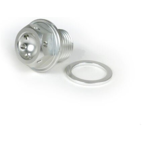 Oil level plug -BGM Pro made by JPP, aluminium CNC- Lambretta LI, LIS, SX, TV, DL, GP, J, Lui - anodised silver 50850