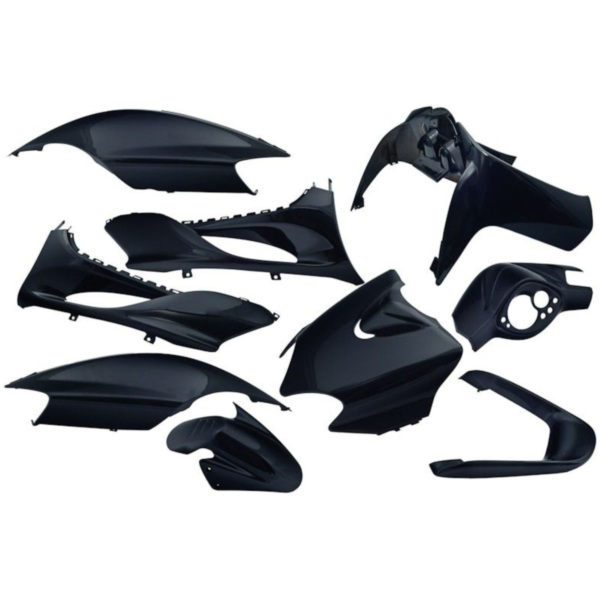 fairing kit EDGE 9-piece black metallic for MBK Mach G, for: Yamaha Jog R, Jog R