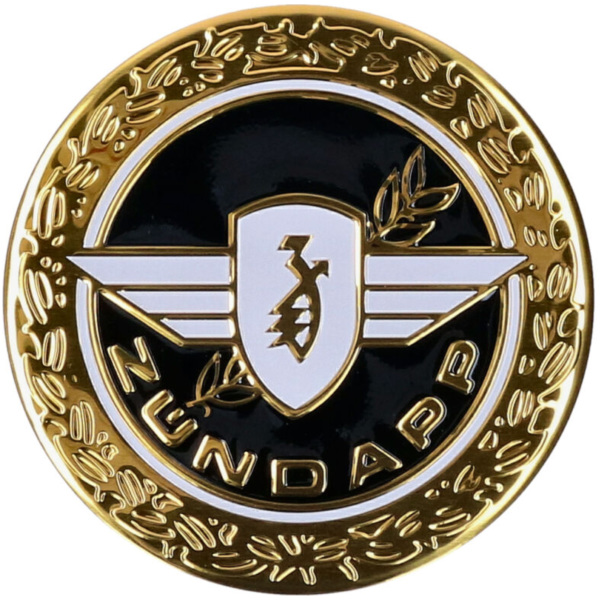 Sticker emblem D=64mm round gold shiny aluminum for Zündapp 53729