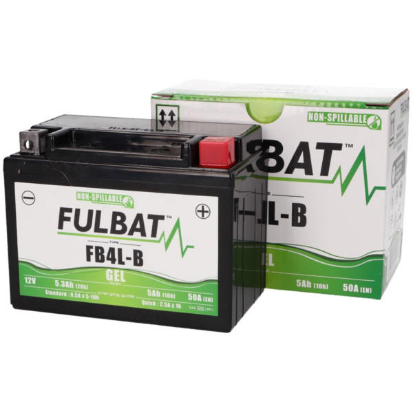 battery Fulbat FB4L-B GEL High Power 5Ah FB550916 fitting for Derbi Senda R 50 SENDA H 1997, 