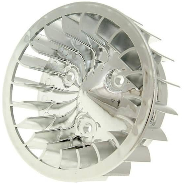 fan wheel chrome for Minarelli horizontal, for: Keeway, CPI, 1E40QMB IP12120 fitting for Aeon Mini Kolt 2WD 50  2013, 3,1 PS, 2,3 kw