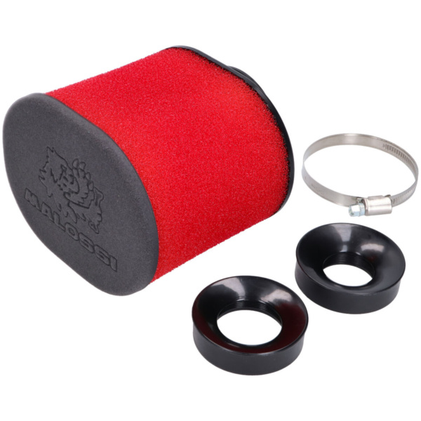 Lufi Luftfilter Malossi Red Filter E15 oval 60mm gerade mit Gewinde, rot-schwarz M.0413258