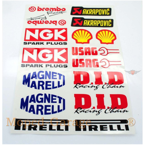 Aufkleber Sponsor Kit Shell, Pirelli, Marelli, NGK, Brembo, Akrapovic, DID, USAG MG00083145