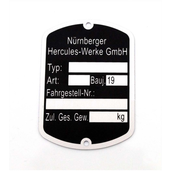 Type plate MOGA Dimensions high approx. 50mm wide 35mm Mounting hole spacing 45mm for Prima 1, 2, 3, 4, 5, 6, GT, GX, Presto, Pr