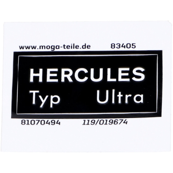 Frame sticker MOGA Wide approx. 40mm High 19mm for Hercules K 50 Type Ultra MG00083405