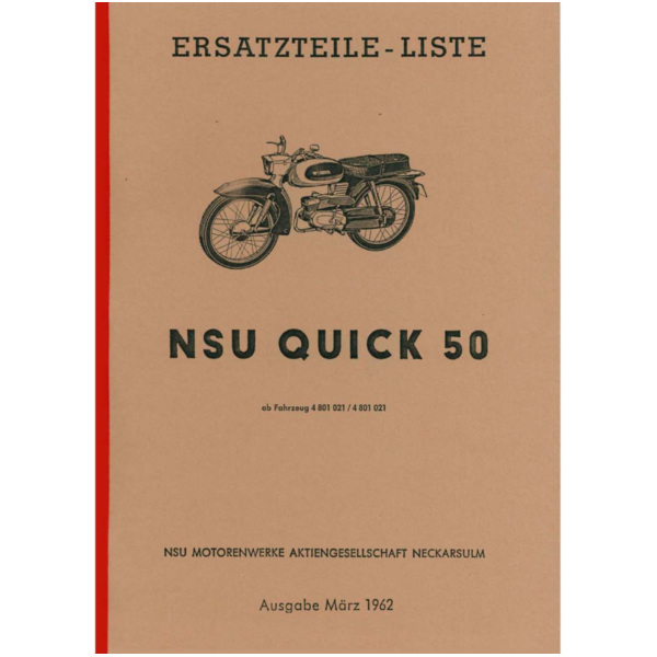 Parts catalog reprint Quick for NSU Quick50 MG00086270