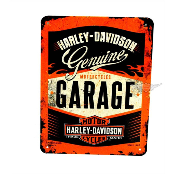 Sign Sheet metal High approx. 200mm wide 150mm Strong colors for Harley MG00086591