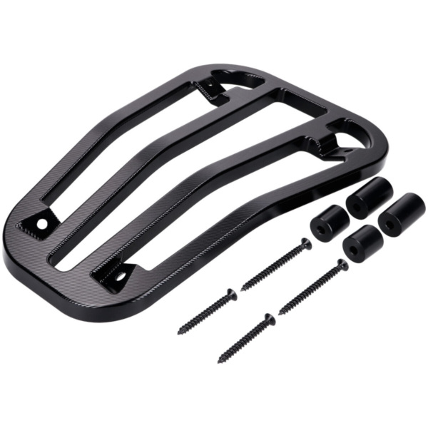 Top Case carrier / luggage carrier step-through Moto Nostra, glossy black, CNC for Vespa Primavera 50-150cc, Sprint 50-150cc MN4