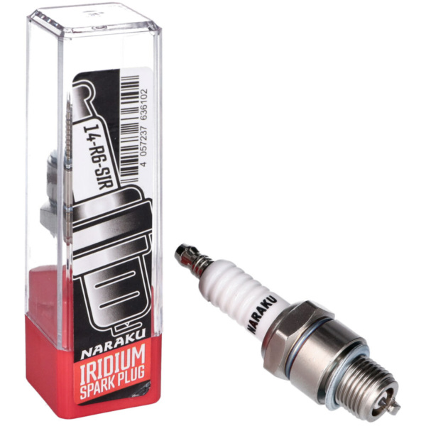 Zündkerze Naraku Iridium 14-R6-SIR (BR6HIX) mit schraubbaren Kerzenstecker Anschluss NK14-R6-SIR