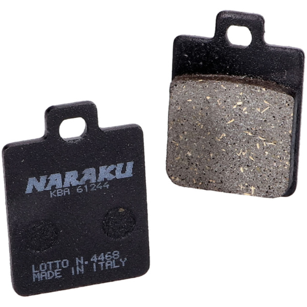 brake pads Naraku organic for Gilera, Piaggio, Vespa NK430.33 fitting for Vespa PK E-Starter 50 V5X2T 1985, 1,5 PS, 1,1 kw