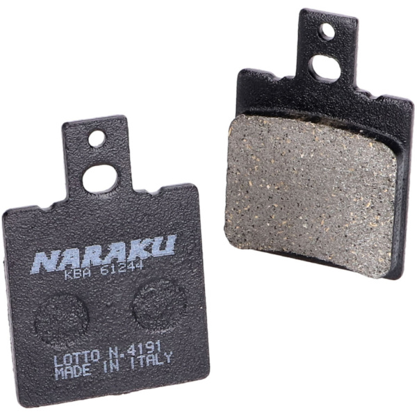 Bremsklötze Bremsbeläge Naraku organisch für Aprilia AF1, RS 125, Keeway, Hyosung Boomer NK430.52
