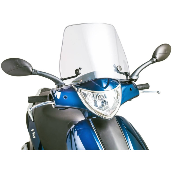 windshield Puig Trafic transparent / clear for Piaggio Fly 50 (05-14) PUI6533W fitting for Piaggio Fly  100 M53100 2007, 6,3 PS, 4,6 kw 