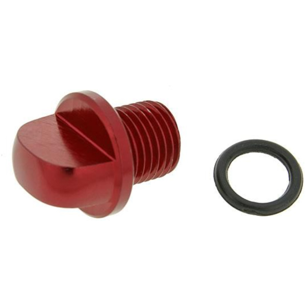 oil filler screw / oil screw plug aluminium red for Minarelli VC15235