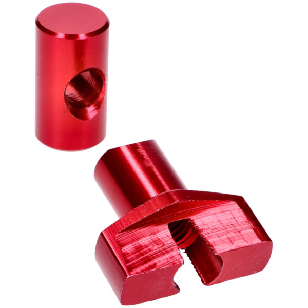 brake cable adjuster set M6 thread aluminum red - universal VC20690