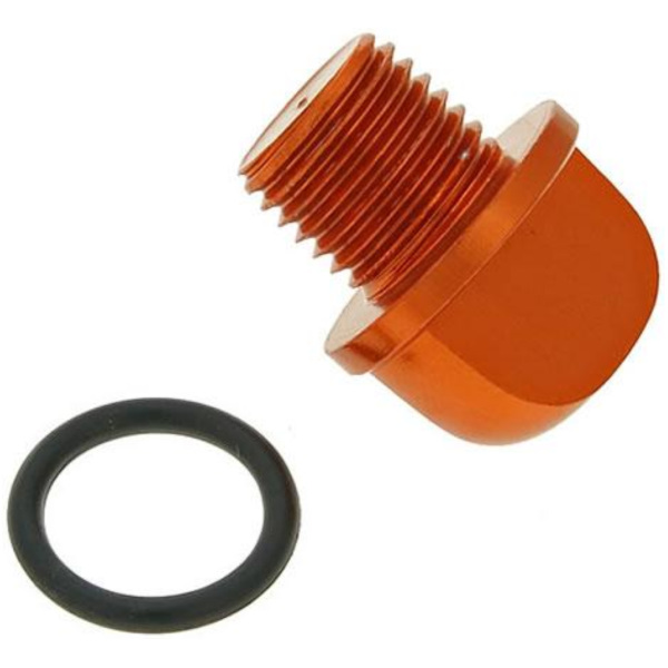 oil filler screw / oil screw plug aluminum orange in color incl. o-ring for Minarelli VC21177 fitting for Aprilia RS Extrema/Replica 50 MM020 1998, 2,7 PS, 2 kw