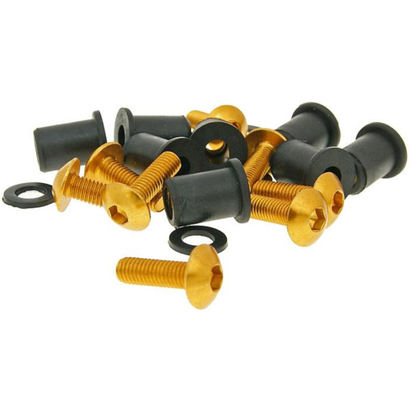 Aluschrauben Muttern Set M5x16 gold - 8 Stück VC21209