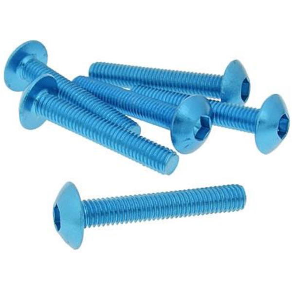 fairing screws hex socket head - anodized aluminum blue - set of 6 pcs - M5x30 VC21233
