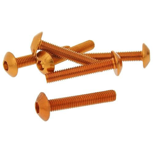 fairing screws hex socket head - anodized aluminum orange - set of 6 pcs - M5x30 VC21236