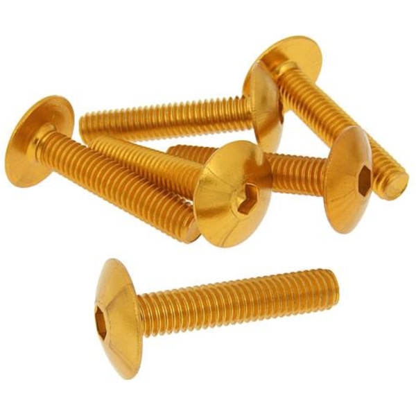fairing screws hex socket head - anodized aluminum gold - set of 6 pcs - M6x30 VC21247