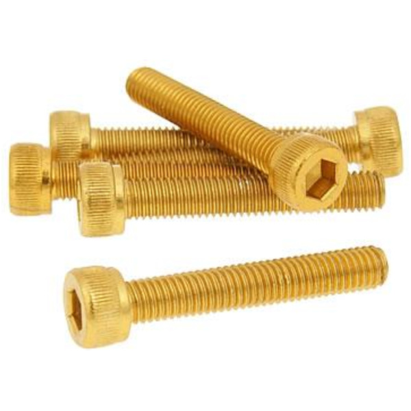 Bolzen Schraubensatz 6 Stück Innensechskant Alu gold - M5x30 VC21275