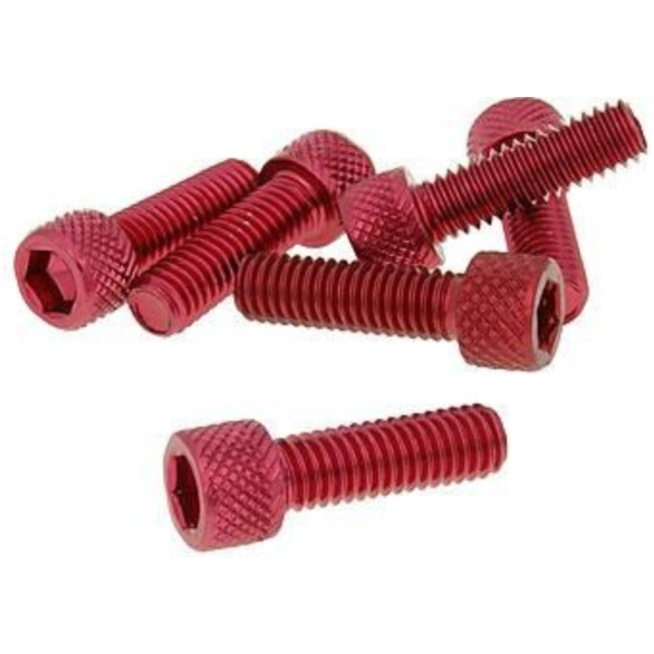 hexagon socket screw set - anodized aluminum red - 6 pcs - M6x20 - styling VC21282