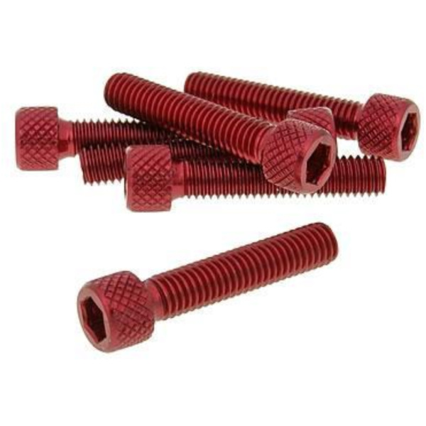 hexagon socket screw set - anodized aluminum red - 6 pcs - M6x30 - styling VC21286