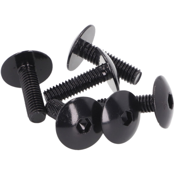 fairing screws hex socket head - anodized aluminum black - set of 6 pcs - M6x20 VC39469