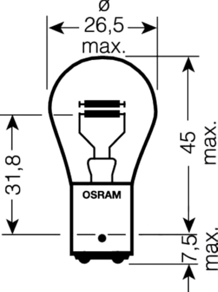 Glühlampe 12V 21W für Blinker, Bremse, Nebel- und