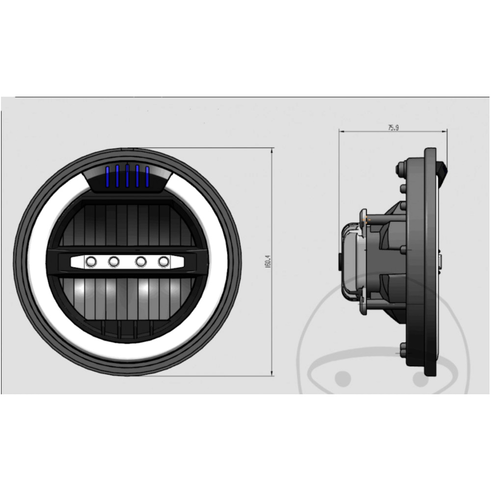 Scheinwerfer LED 6 1/2 Zoll schwarz