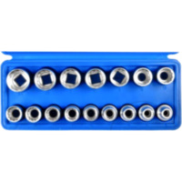 Socket set bi-hex 16-piece