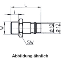Stecknippel Stahl AG 1/2 Zoll passend für Aprilia SR Ditech Street 50 TE000 2005, 5,4 PS, 4 kw