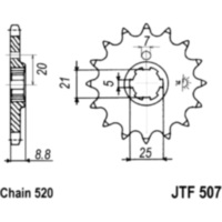 Zahnrad Ritzel 14Z Teilung 520 JTF50714