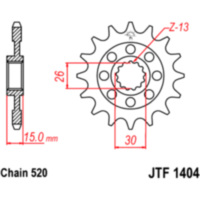 Zahnrad Racing-Ritzel 15Z Teilung 520 JTF140415