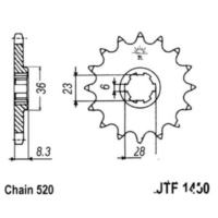 Zahnrad Ritzel 14Z Teilung 520 JTF145014