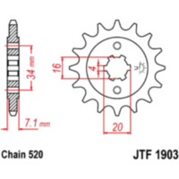 Zahnrad Ritzel 13Z Teilung 520 JTF190313