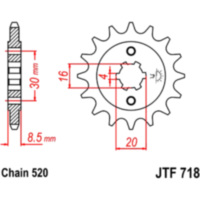 Zahnrad Ritzel 12Z Teilung 520 JTF71812