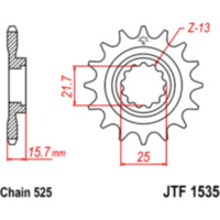 Front sprocket 15tooth pitch 525 JTF153515