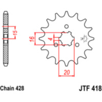 Zahnrad Ritzel 15Z Teilung 428 JTF41815